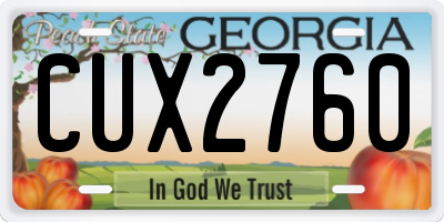 GA license plate CUX2760