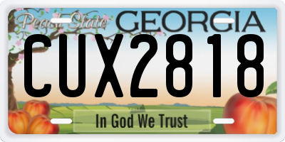 GA license plate CUX2818