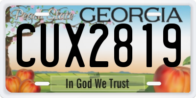 GA license plate CUX2819