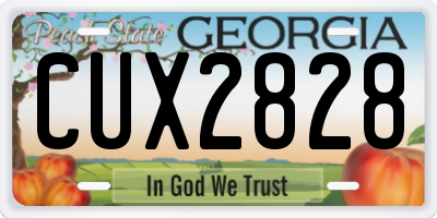 GA license plate CUX2828