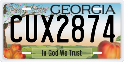GA license plate CUX2874