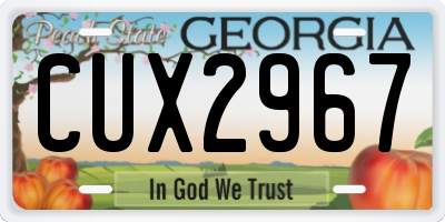 GA license plate CUX2967