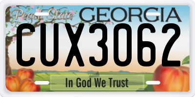 GA license plate CUX3062