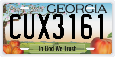 GA license plate CUX3161