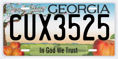 GA license plate CUX3525