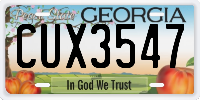 GA license plate CUX3547
