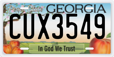 GA license plate CUX3549