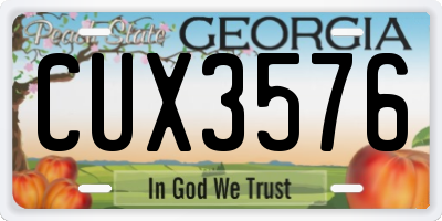 GA license plate CUX3576
