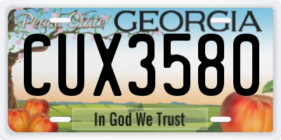 GA license plate CUX3580