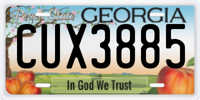 GA license plate CUX3885