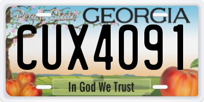 GA license plate CUX4091