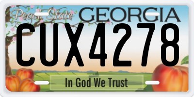 GA license plate CUX4278