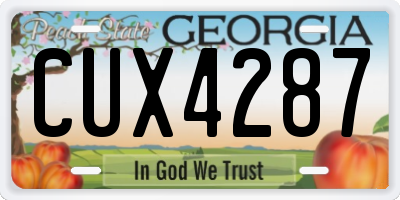 GA license plate CUX4287