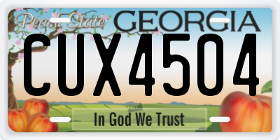 GA license plate CUX4504