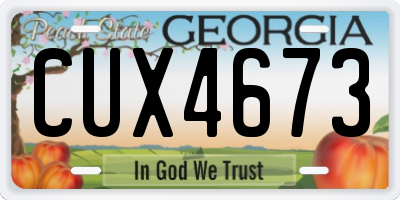GA license plate CUX4673
