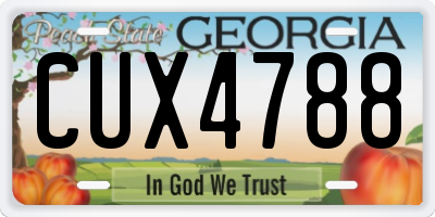 GA license plate CUX4788