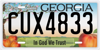GA license plate CUX4833