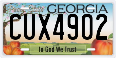 GA license plate CUX4902