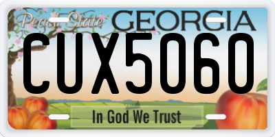 GA license plate CUX5060