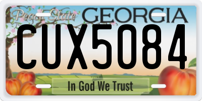GA license plate CUX5084