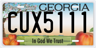 GA license plate CUX5111