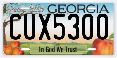 GA license plate CUX5300