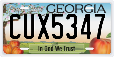 GA license plate CUX5347