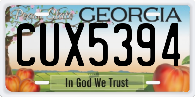 GA license plate CUX5394