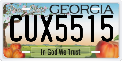 GA license plate CUX5515