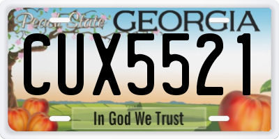 GA license plate CUX5521