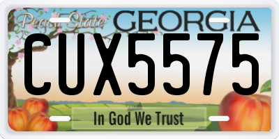 GA license plate CUX5575