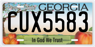 GA license plate CUX5583