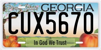 GA license plate CUX5670