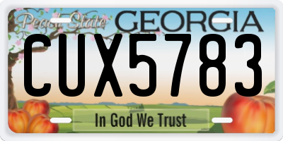 GA license plate CUX5783