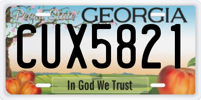 GA license plate CUX5821