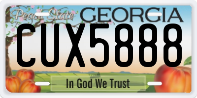 GA license plate CUX5888