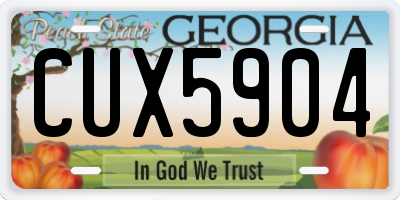 GA license plate CUX5904
