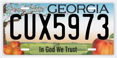 GA license plate CUX5973
