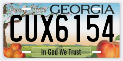 GA license plate CUX6154