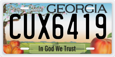 GA license plate CUX6419