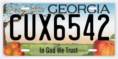 GA license plate CUX6542