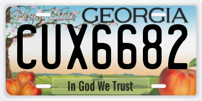 GA license plate CUX6682