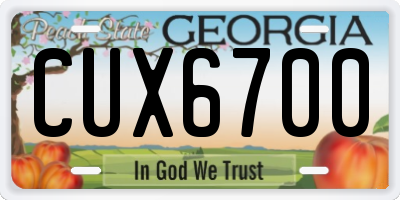 GA license plate CUX6700