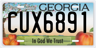 GA license plate CUX6891