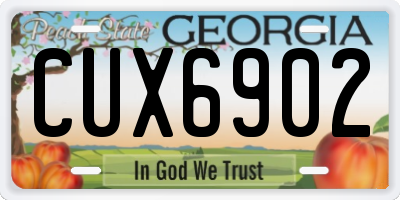 GA license plate CUX6902