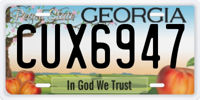 GA license plate CUX6947
