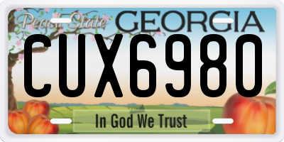 GA license plate CUX6980