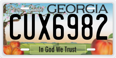 GA license plate CUX6982