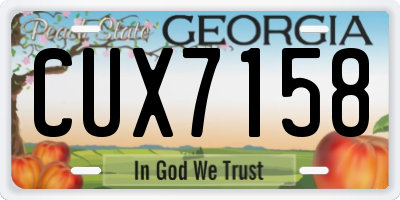 GA license plate CUX7158