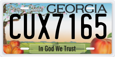 GA license plate CUX7165